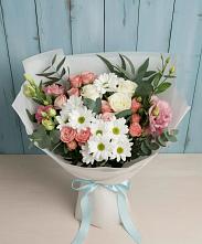 Букет цветов из:  Розы, Лизиантусы и Хризантемы в Терновке