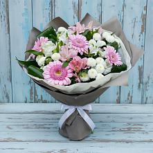 Букет цветов из:  Герберы, Альстромерии и Хризантемы в Терновке