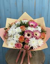 Букет цветов из:  Розы, Герберы и Хризантемы #REPLACE_PRED# Терновке