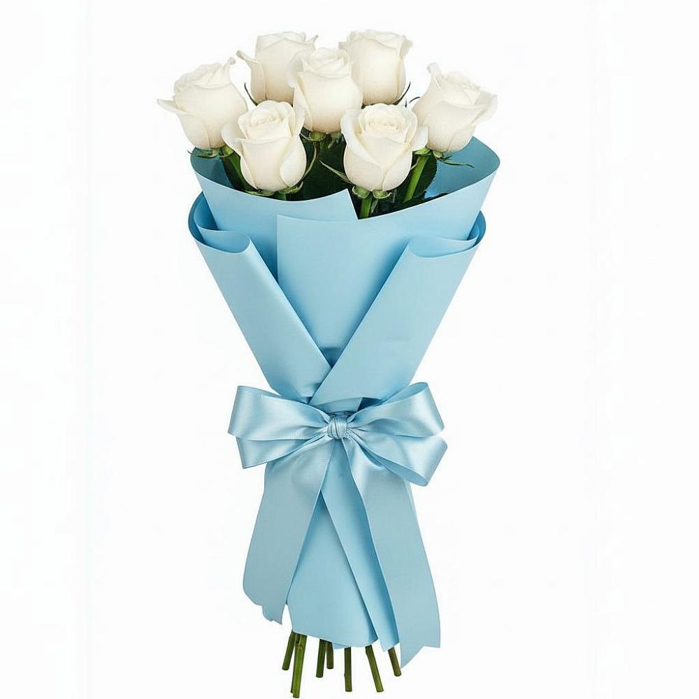 Букет 7 белых роз Проуд в Терновке