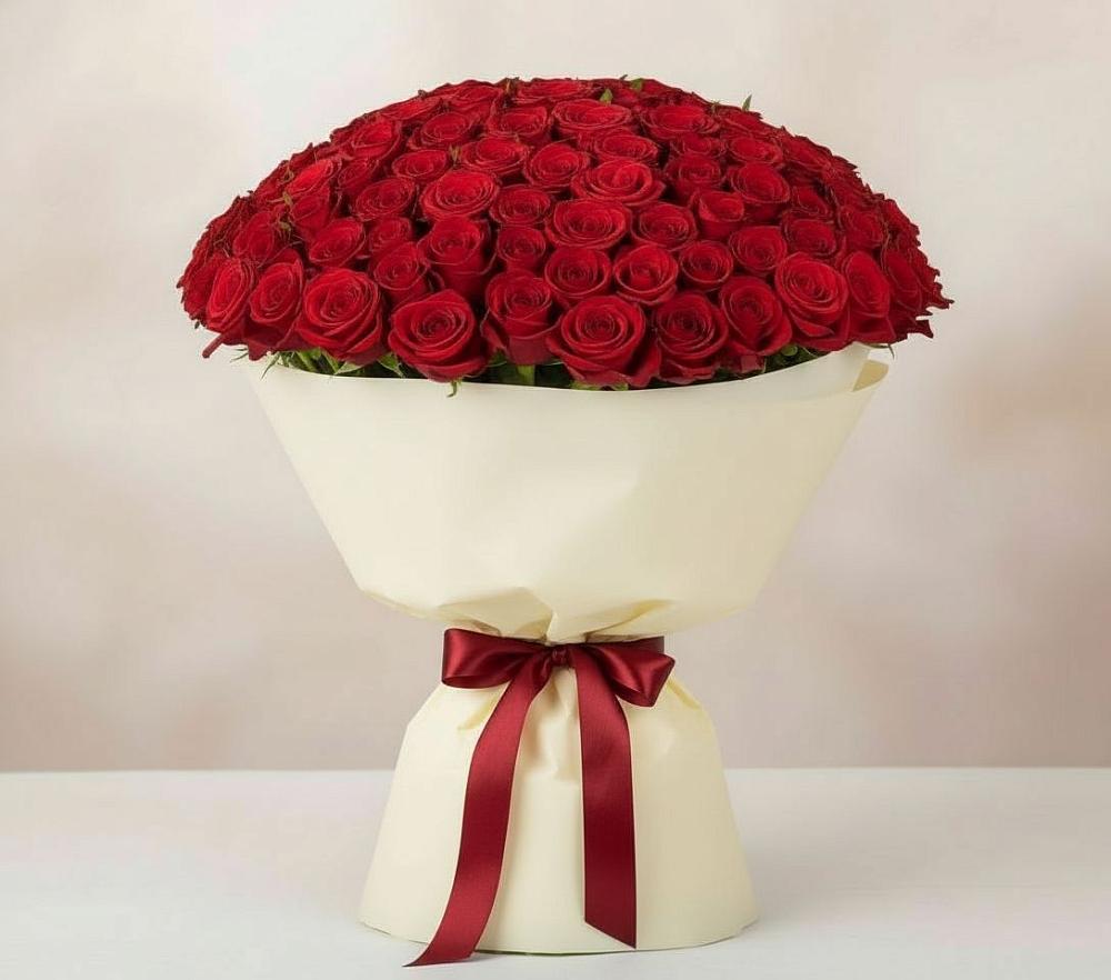 Букет 101 Красная роза Милано в Терновке