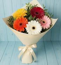 Букет цветов из:  Герберы #REPLACE_PRED# Терновке