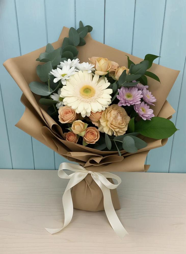 Букет цветов из: Герберы и Хризантемы в Терновке