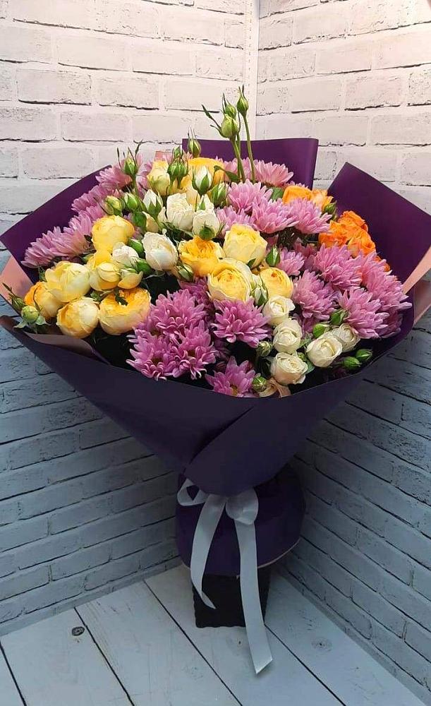 Букет цветов из: Хризантемы и Розы в Терновке