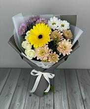 Букет цветов из:  Розы, Герберы и Хризантемы в Терновке