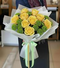 Букет цветов из:  Хризантемы и Розы в Терновке