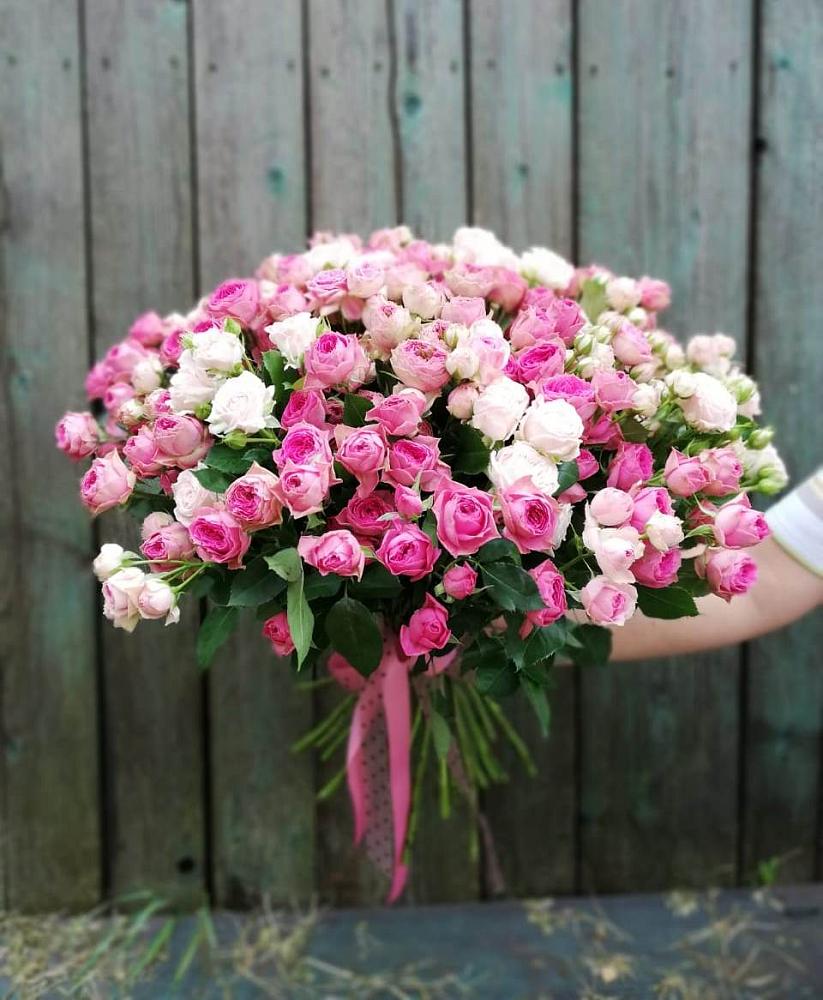 Букет Розовые кустовые розы Натали и Лав Лидия в Терновке