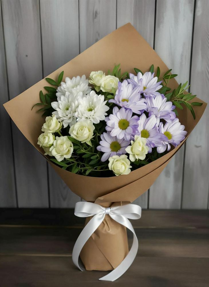 Букет цветов из: Хризантемы и Розы в Терновке
