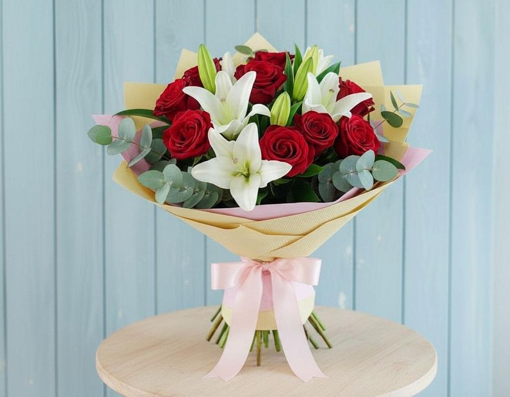 Букет цветов из: Лилии и Розы в Терновке